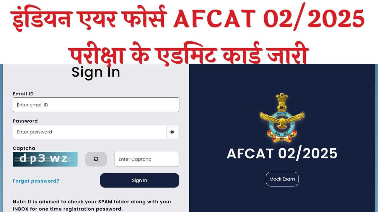 AFCAT 2 Admit Card 2025