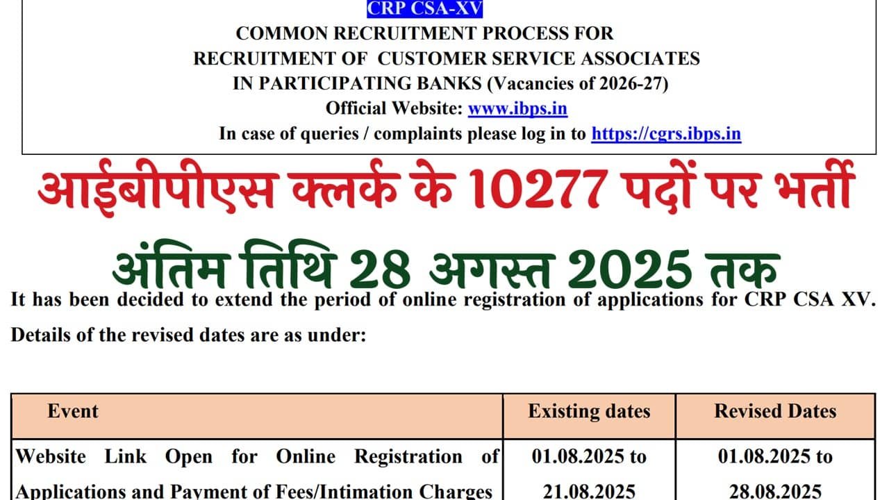 IBPS Clerk Vacancy 2025