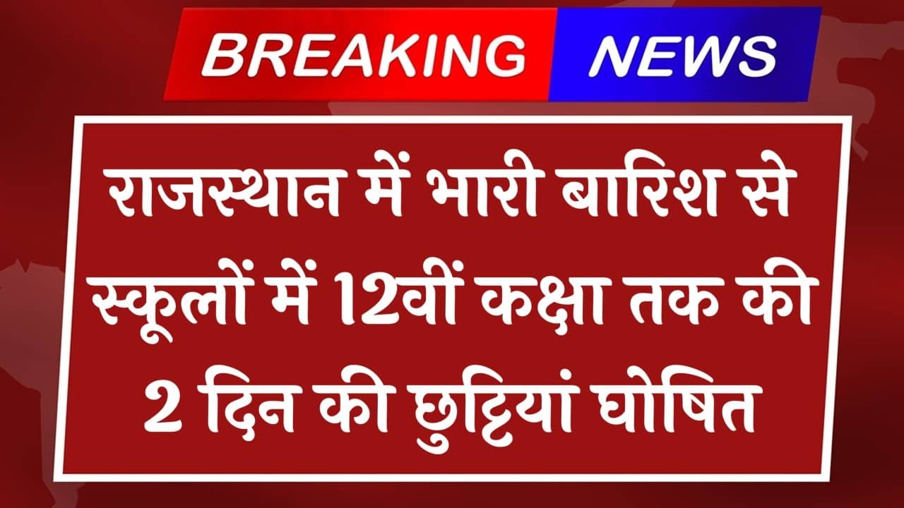 Rajasthan School Holidays due to rain