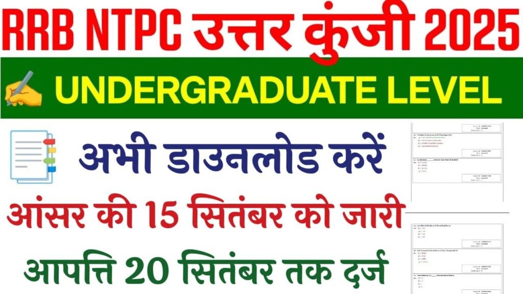 RRB NTPC UG Answer Key 2025