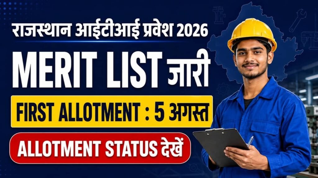 Rajasthan ITI Allotment Merit List 2026