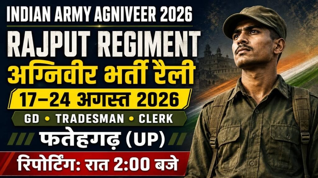 Rajput Regiment Agniveer Recruitment Rally 2026