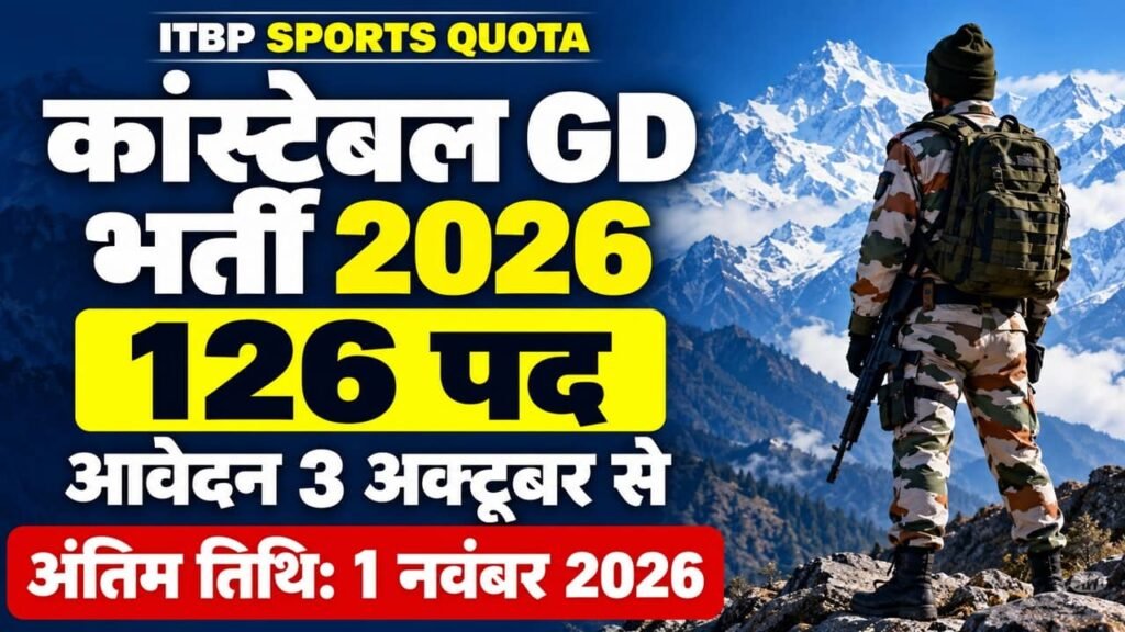 ITBP Sports Quota Recruitment 2026