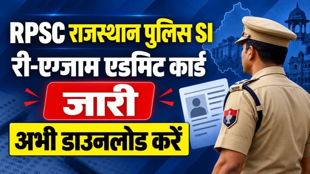 RPSC Rajasthan Police SI Re-Exam Admit Card 2026