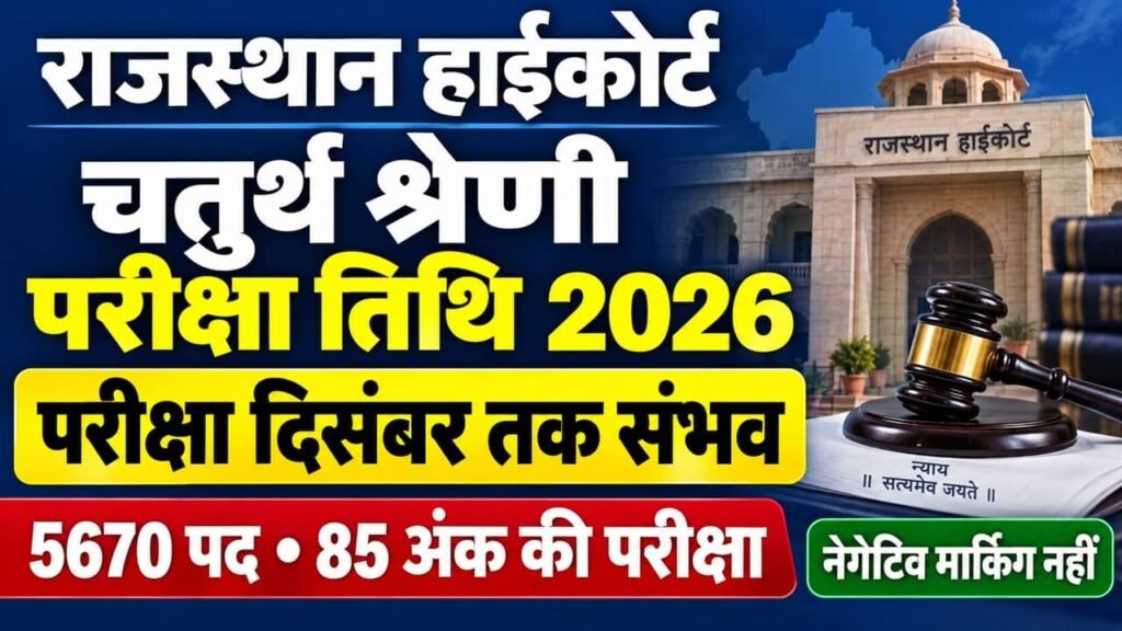 Rajasthan High Court 4th Grade Exam Date 2026